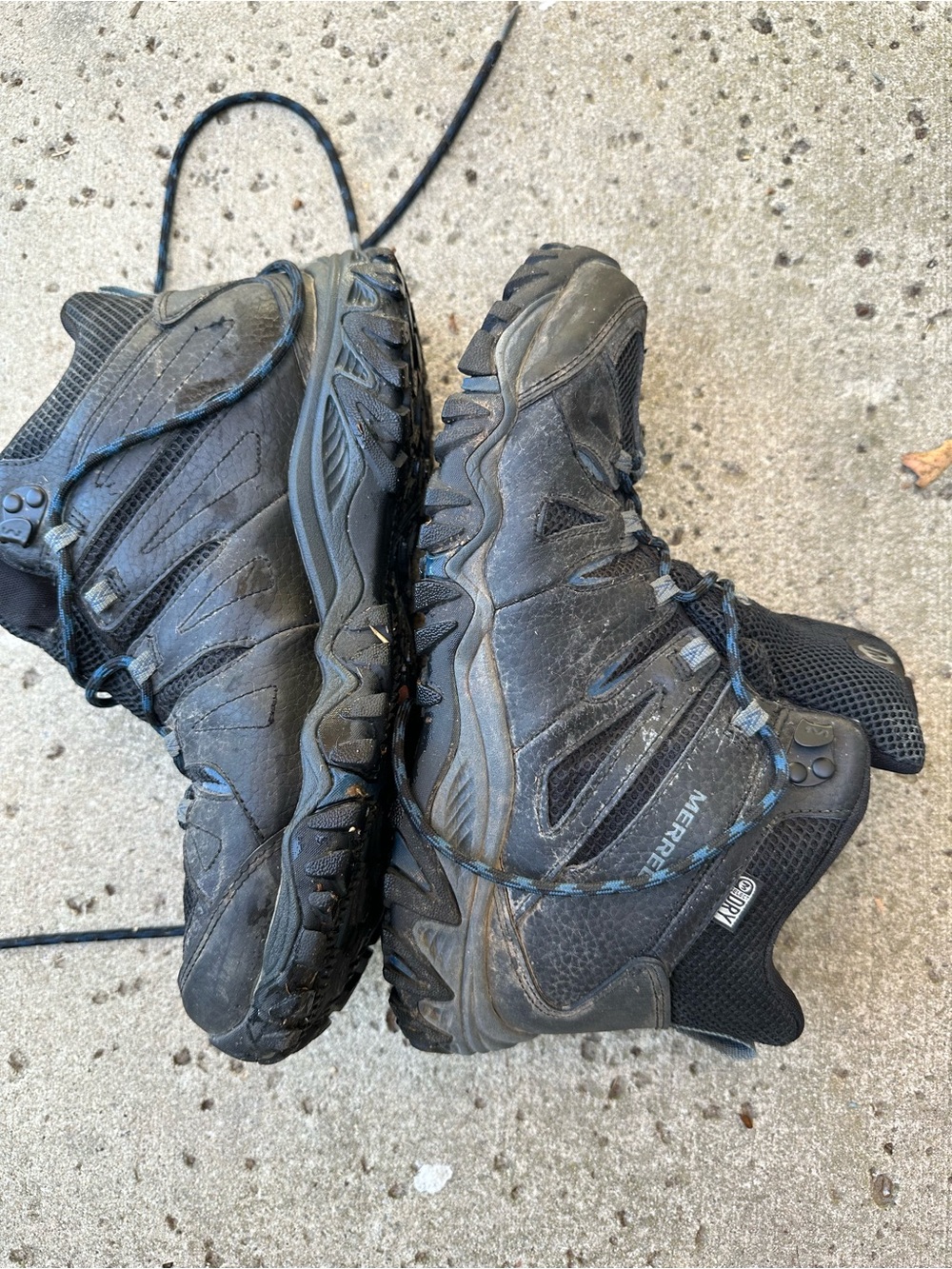 Merrell Men's Black and Blue Trail Boots - Picture 3 of 7